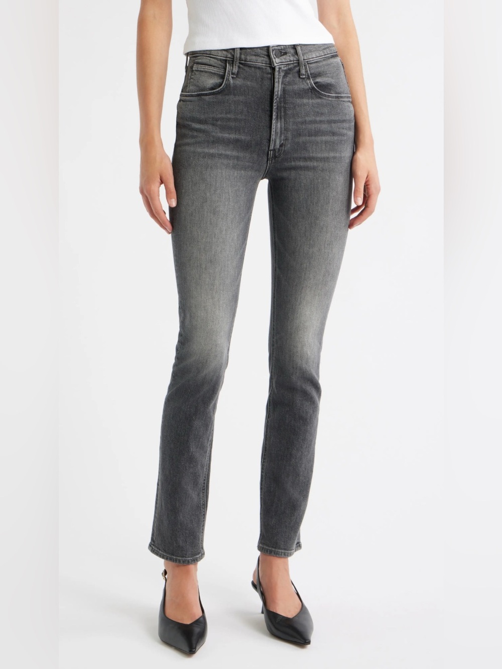 MOTHER Women's Skinny Jeans in Washed Gray